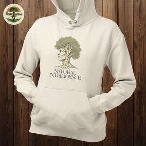 TutchGrass Natural Intelligence Brain‎ Tree Graphic Hoodie Beige Unisex